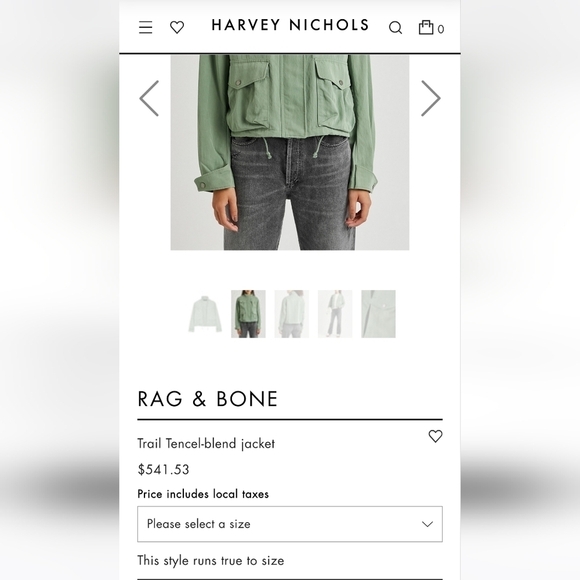 NWOT Rag & Bone Trail Green Tencel-blend Jacket Large Drawstring Hem Pockets - Picture 14 of 14